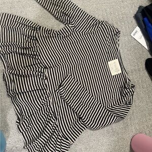 We The Free Black and Cream Striped Top